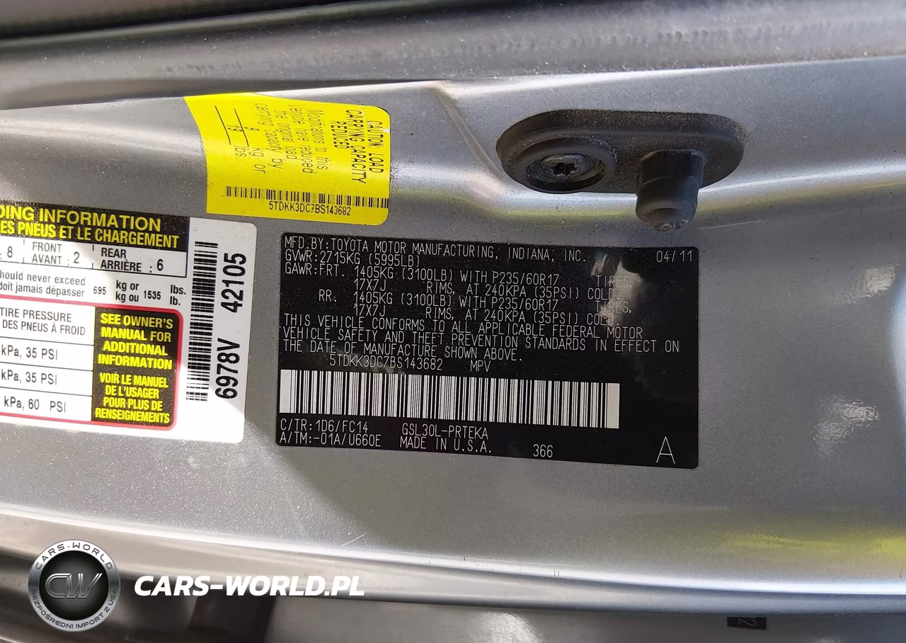 2011 Toyota Sienna Le V6 VIN:5TDKK3DC7BS143682 - 9
