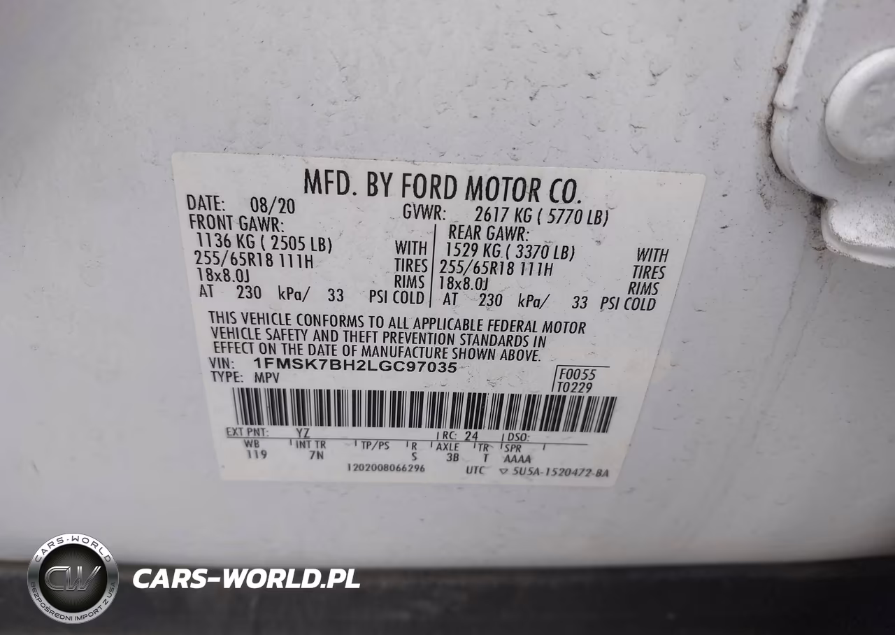 2020 Ford Explorer VIN:1FMSK7BH2LGC97035 - 9
