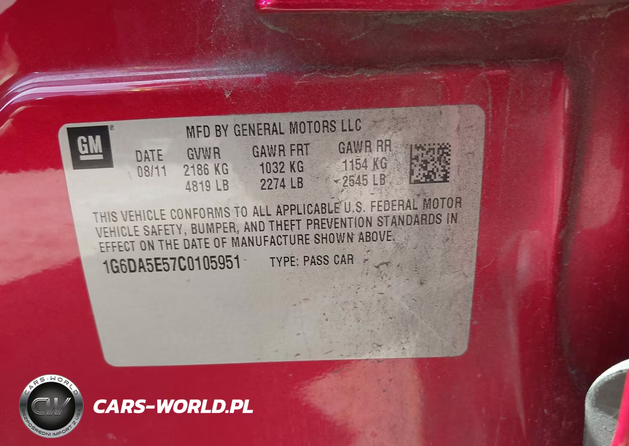 2012 Cadillac Cts Standard VIN:1G6DA5E57C0105951 - 9