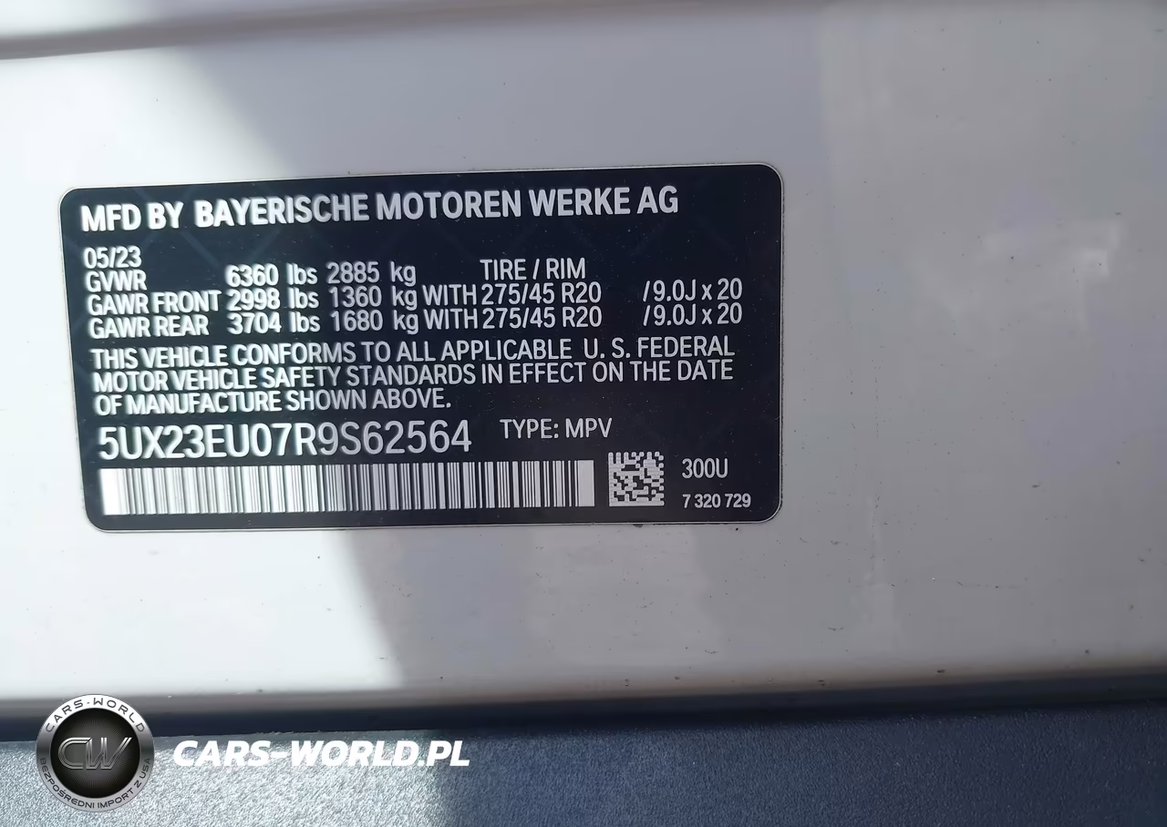 2024 BMW X5 xDrive40I VIN:5UX23EU07R9S62564 - 9