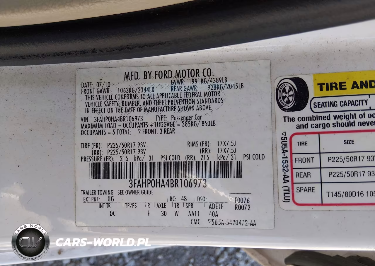 2011 Ford Fusion Se VIN:3FAHP0HA4BR106973 - 9