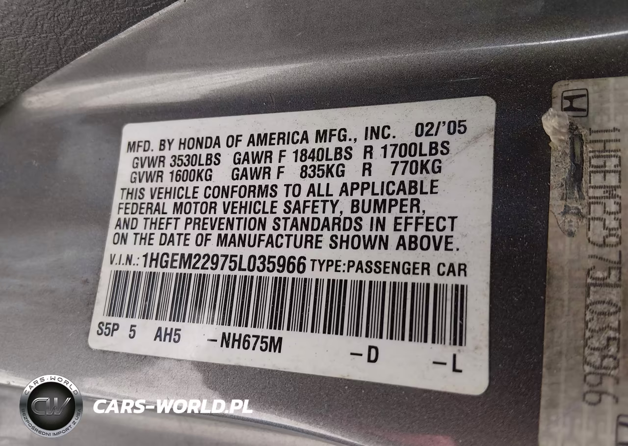 2005 Honda Civic Ex VIN:1HGEM22975L035966 - 9
