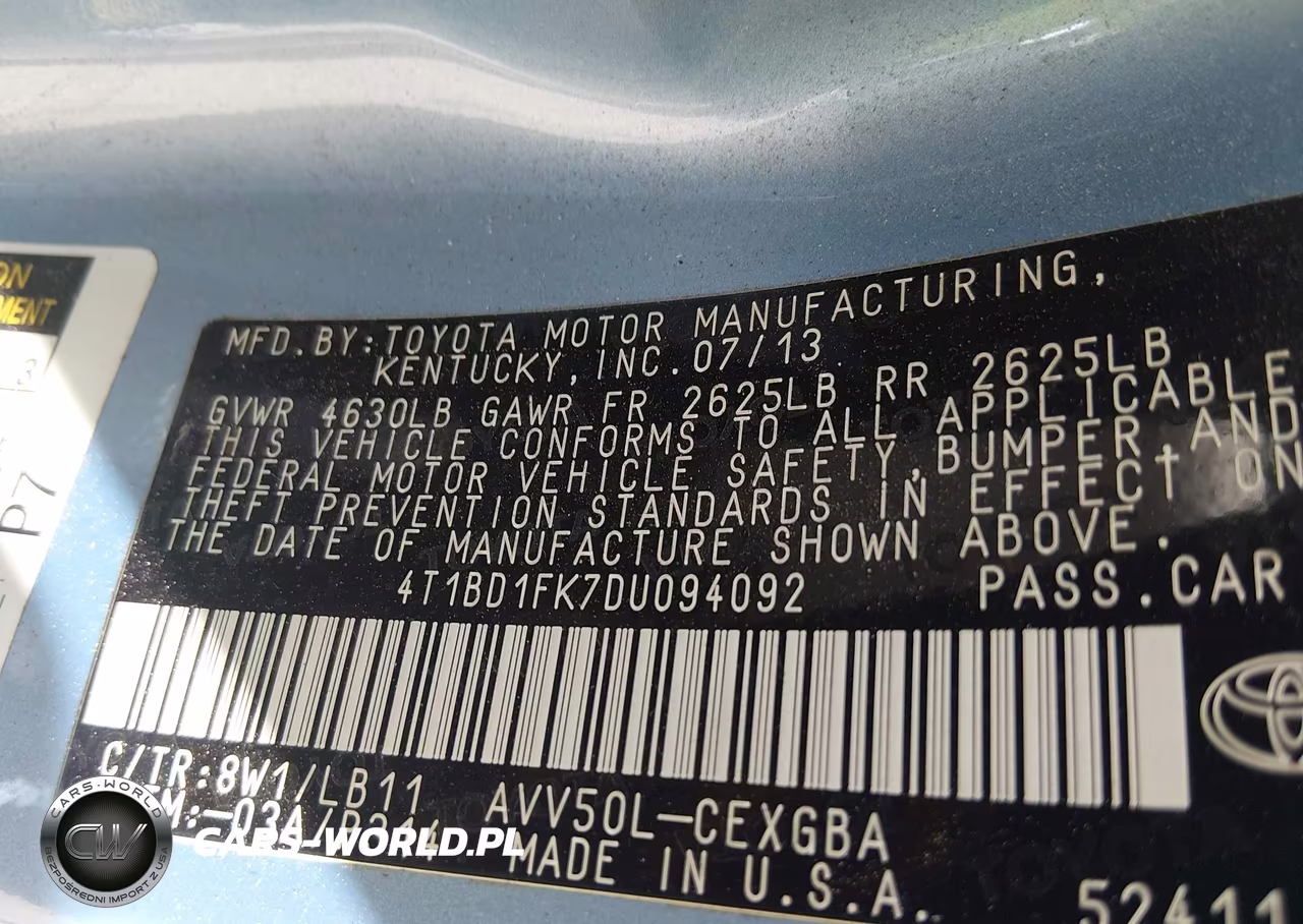 2013 Toyota Camry Hybrid Xle VIN:4T1BD1FK7DU094092 - 9