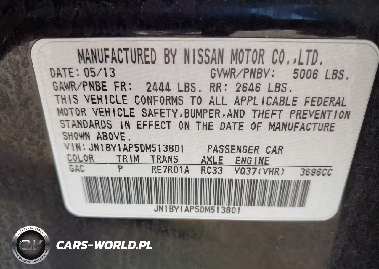 2013 Infiniti M37 VIN:JN1BY1AP5DM513801 - 9