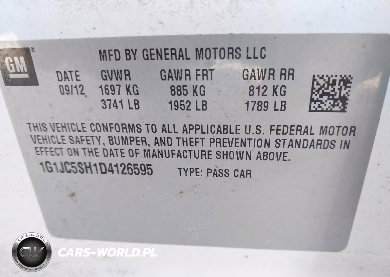 2013 Chevrolet Sonic Lt Auto VIN:1G1JC5SH1D4126595 - 9