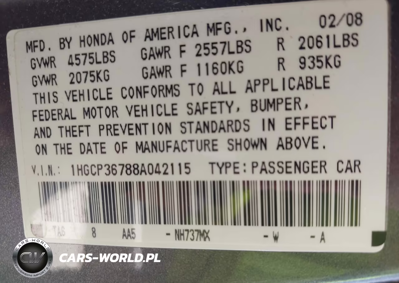 2008 Honda Accord 3.5 Ex VIN:1HGCP36788A042115 - 9
