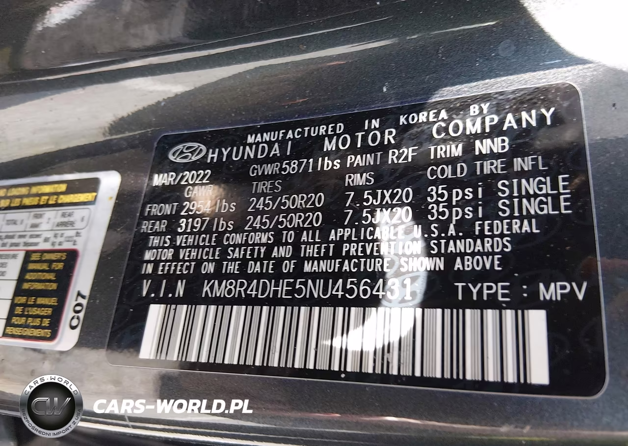 2022 Hyundai Palisade Sel VIN:KM8R4DHE5NU456431 - 9