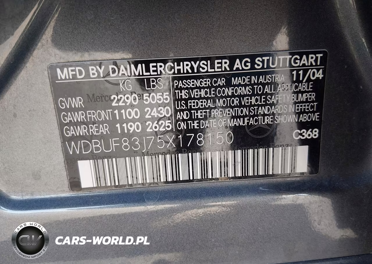 2005 Mercedes-Benz E 500 4Matic VIN:WDBUF83J75X178150 - 9