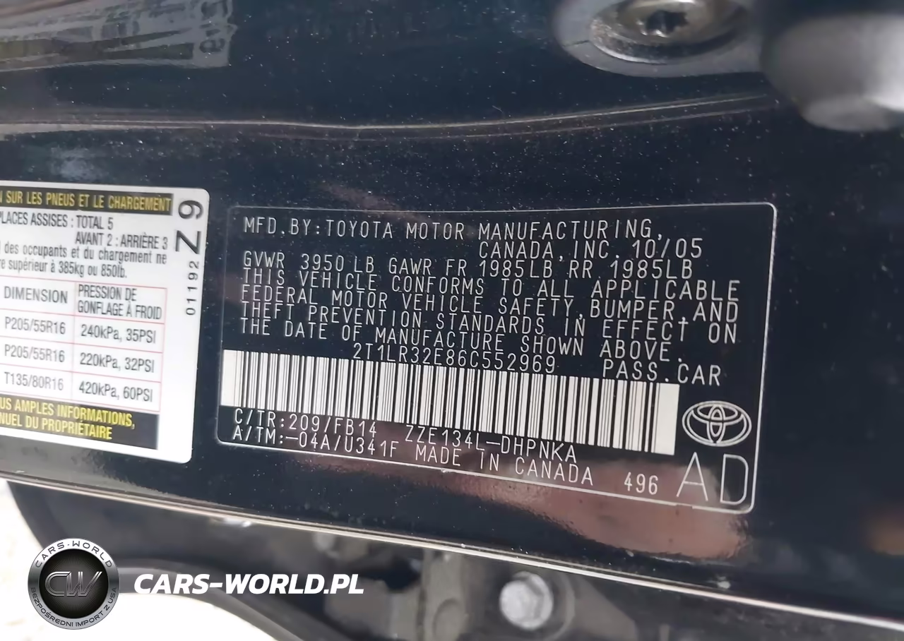 2006 Toyota Matrix Xr VIN:2T1LR32E86C552969 - 9