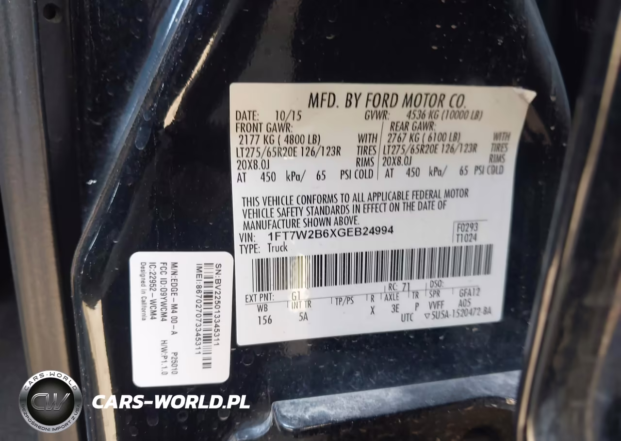 2016 Ford F-250 Lariat VIN:1FT7W2B6XGEB24994 - 9