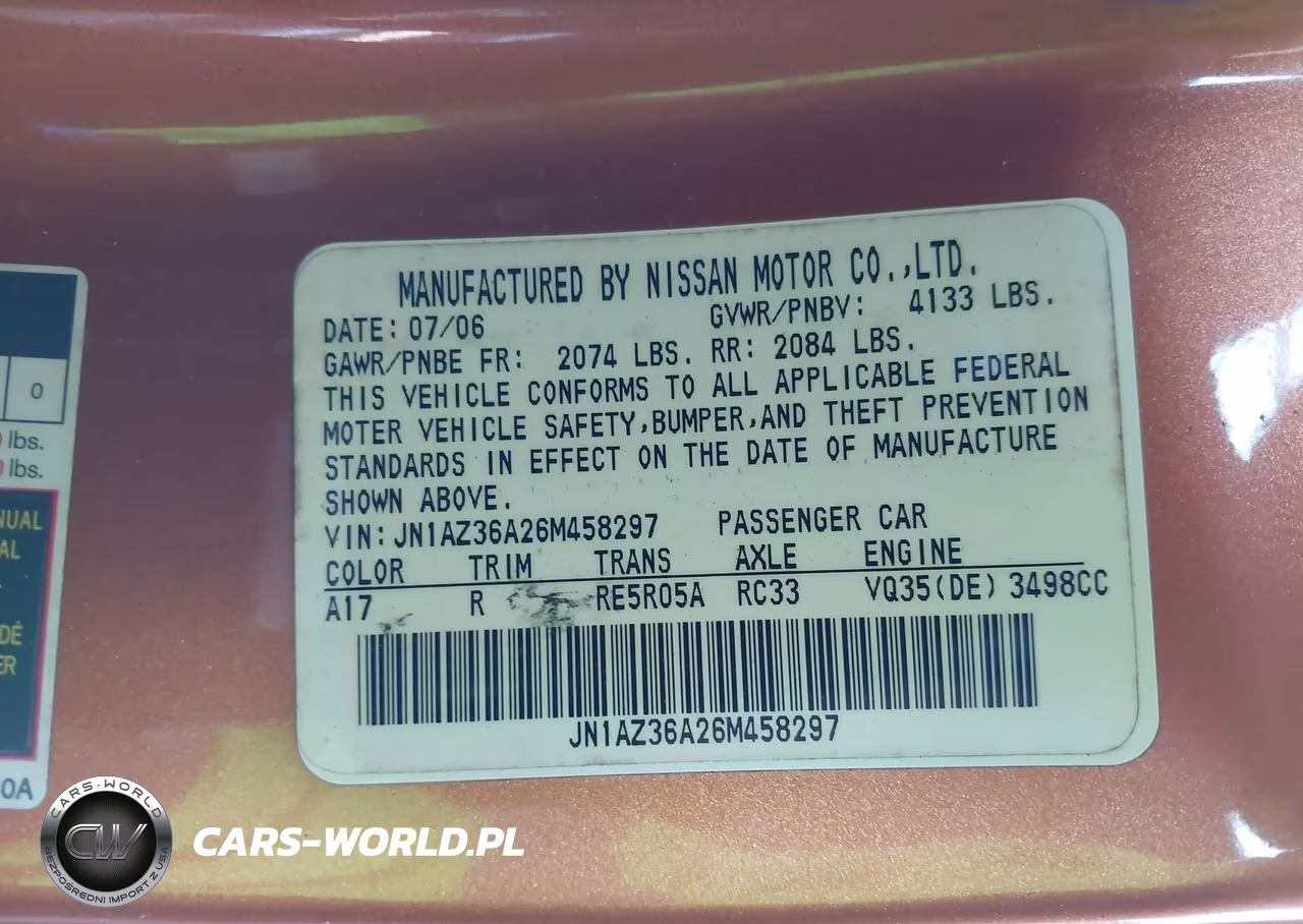 2006 Nissan 350Z Grand Touring VIN:JN1AZ36A26M458297 - 9