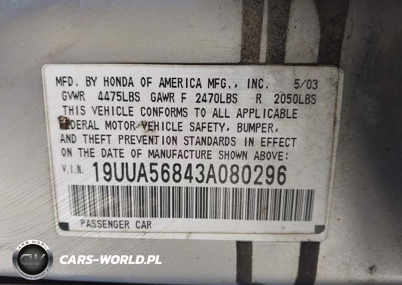 2003 Acura Tl 3.2 Type S VIN:19UUA56843A080296 - 9