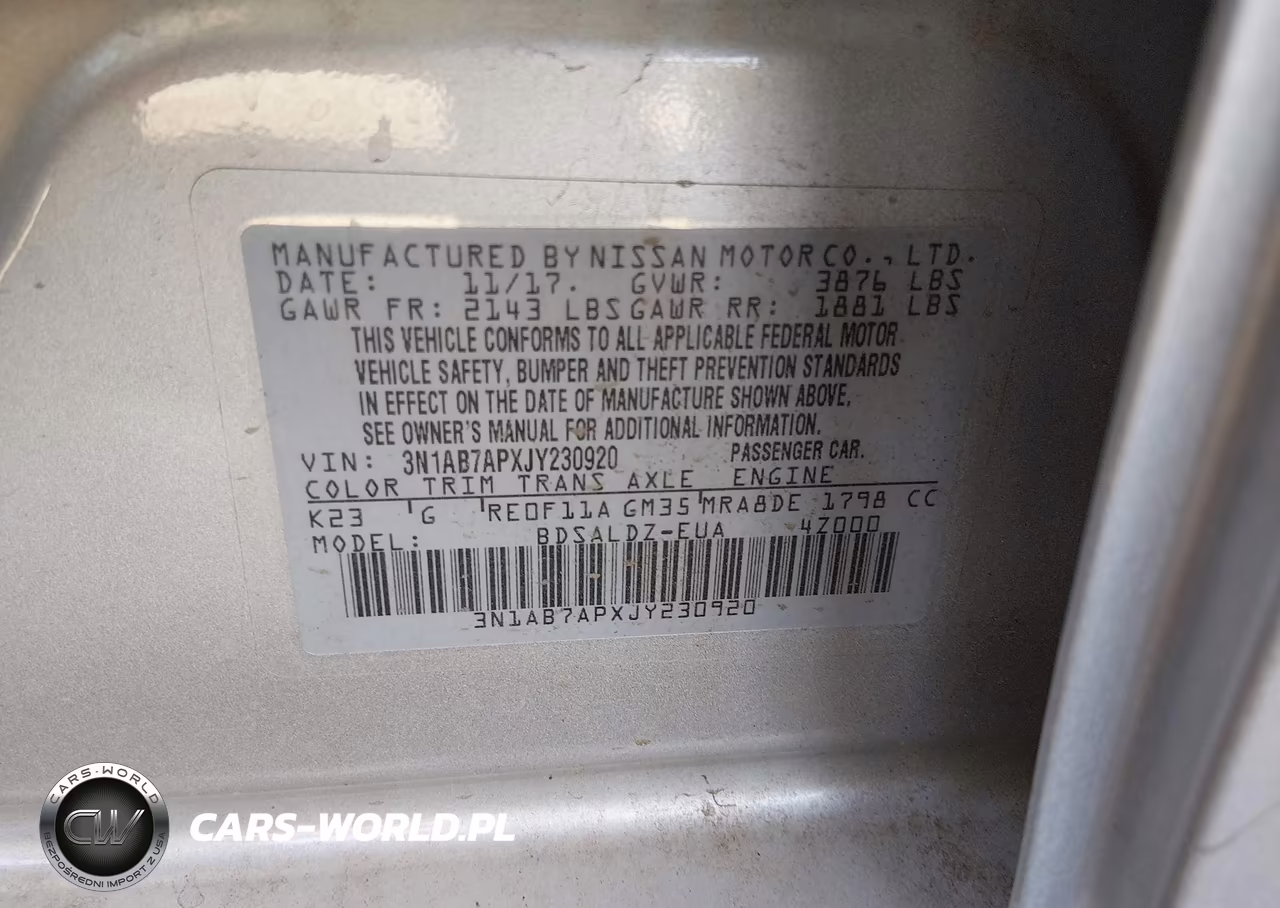 2018 Nissan Sentra Sv VIN:3N1AB7APXJY230920 - 9