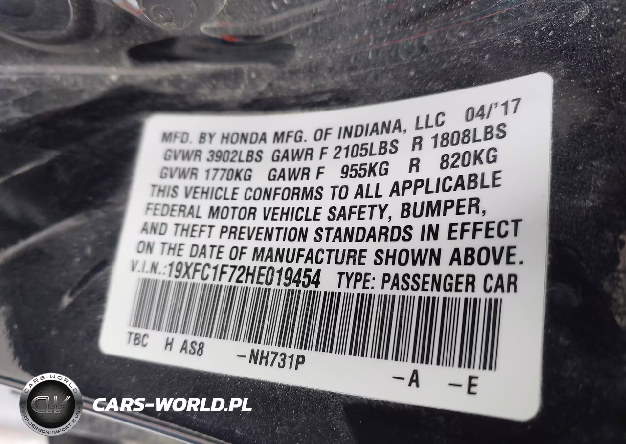 2017 Honda Civic Ex-L VIN:19XFC1F72HE019454 - 9
