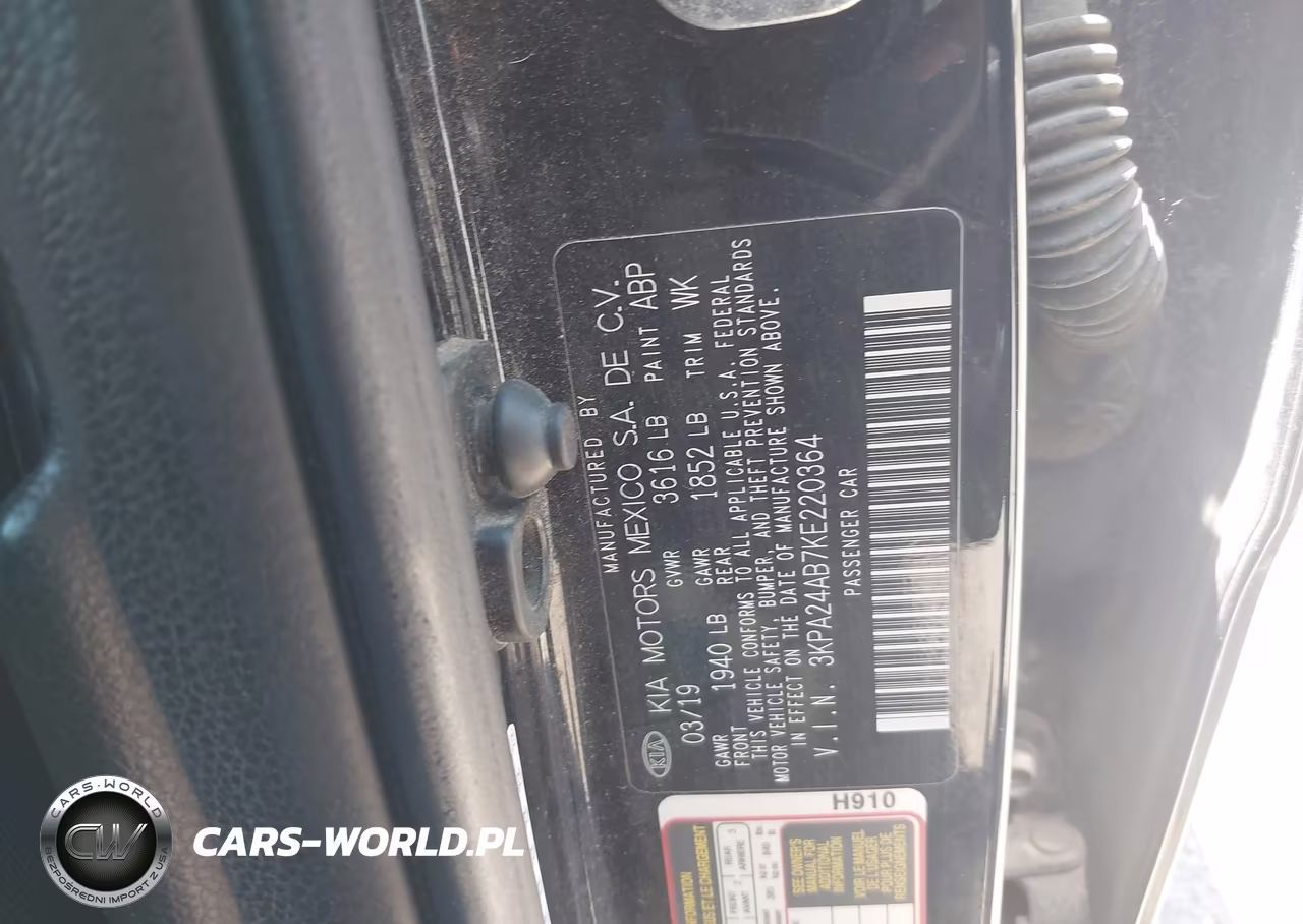 2019 Kia Rio Lx VIN:3KPA24AB7KE220364 - 9