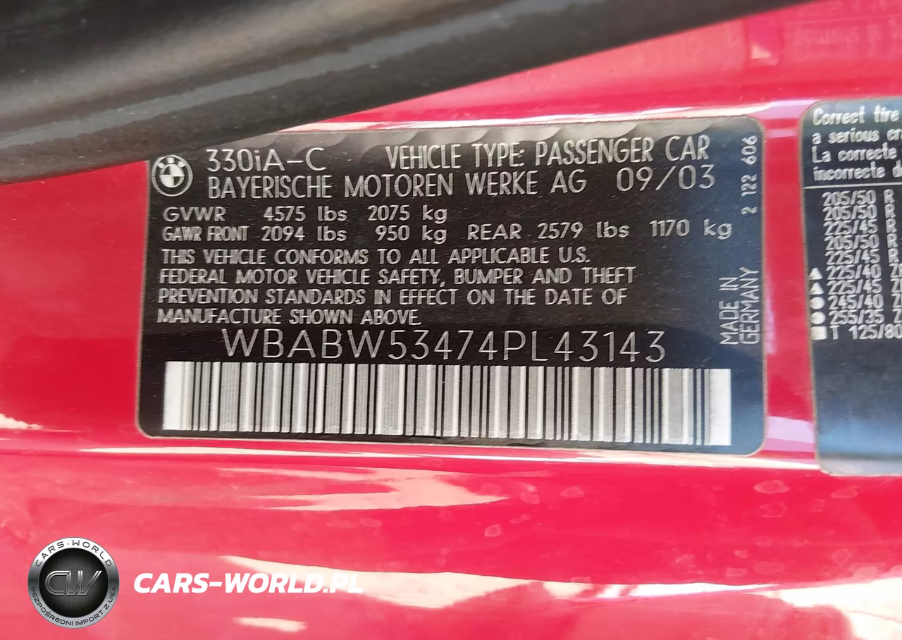 2004 BMW 330Ci VIN:WBABW53474PL43143 - 9