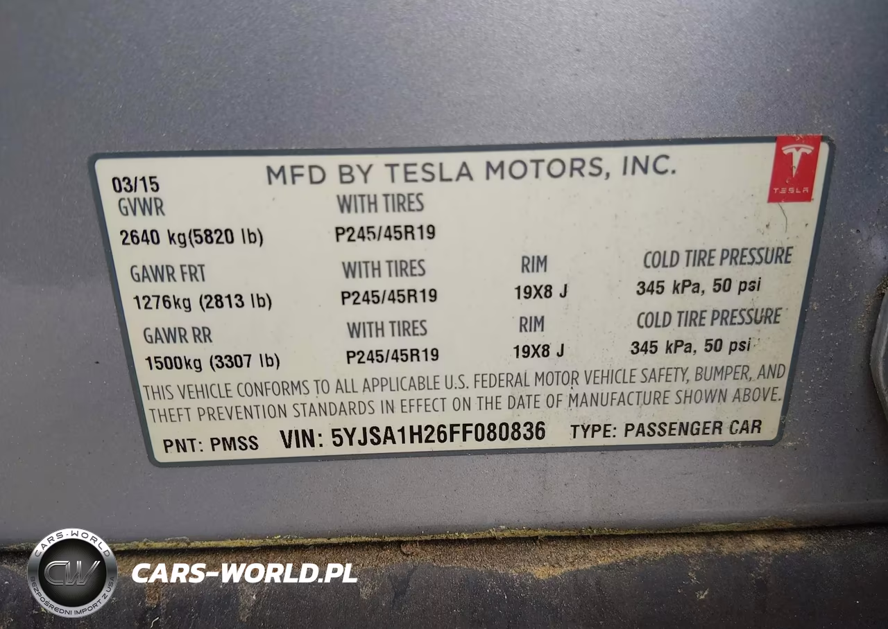 2015 Tesla Model S 70D-85D-P85D VIN:5YJSA1H26FF080836 - 9