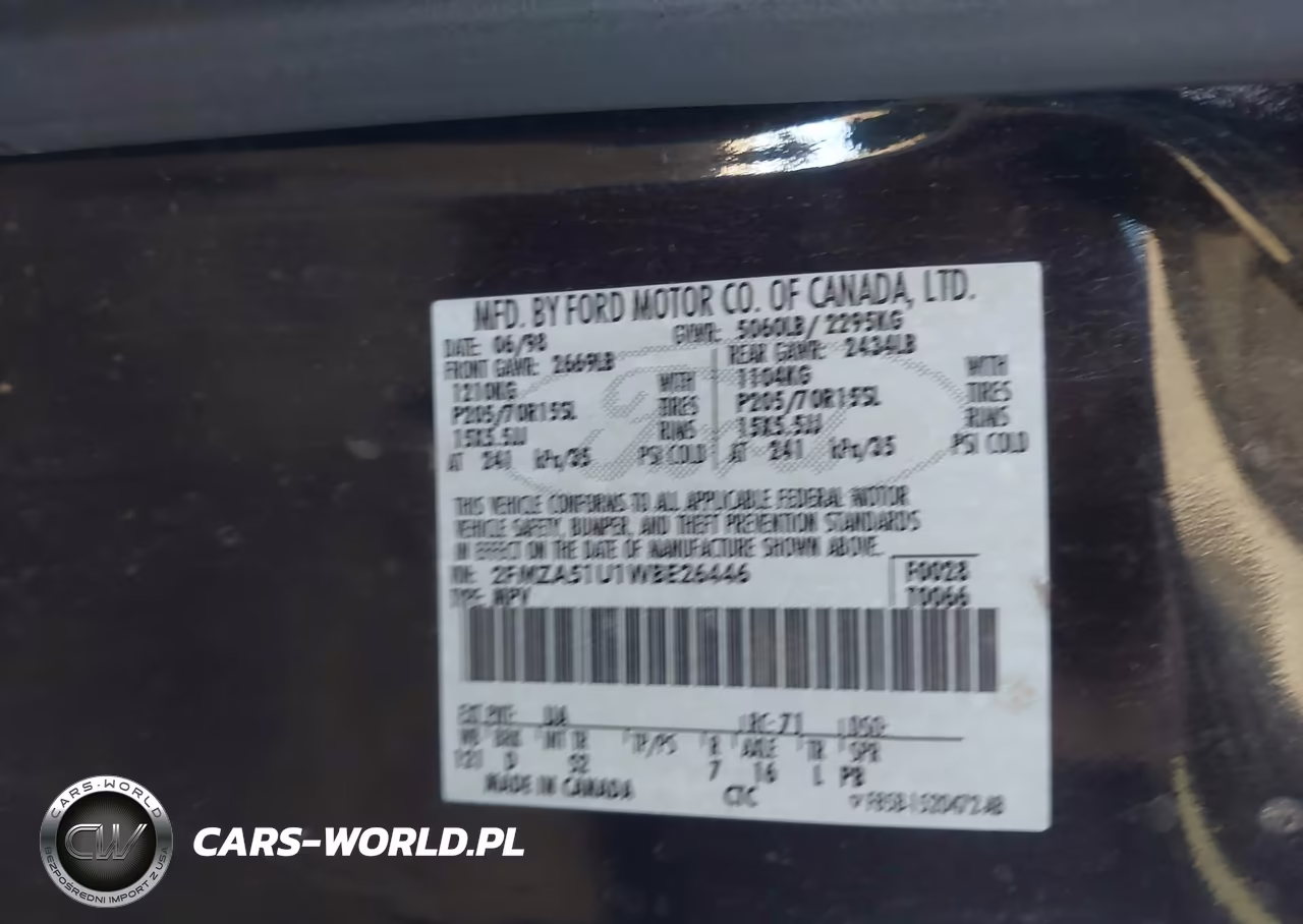 1998 Ford Windstar Base 3.0-Gl VIN:2FMZA51U1WBE26446 - 9