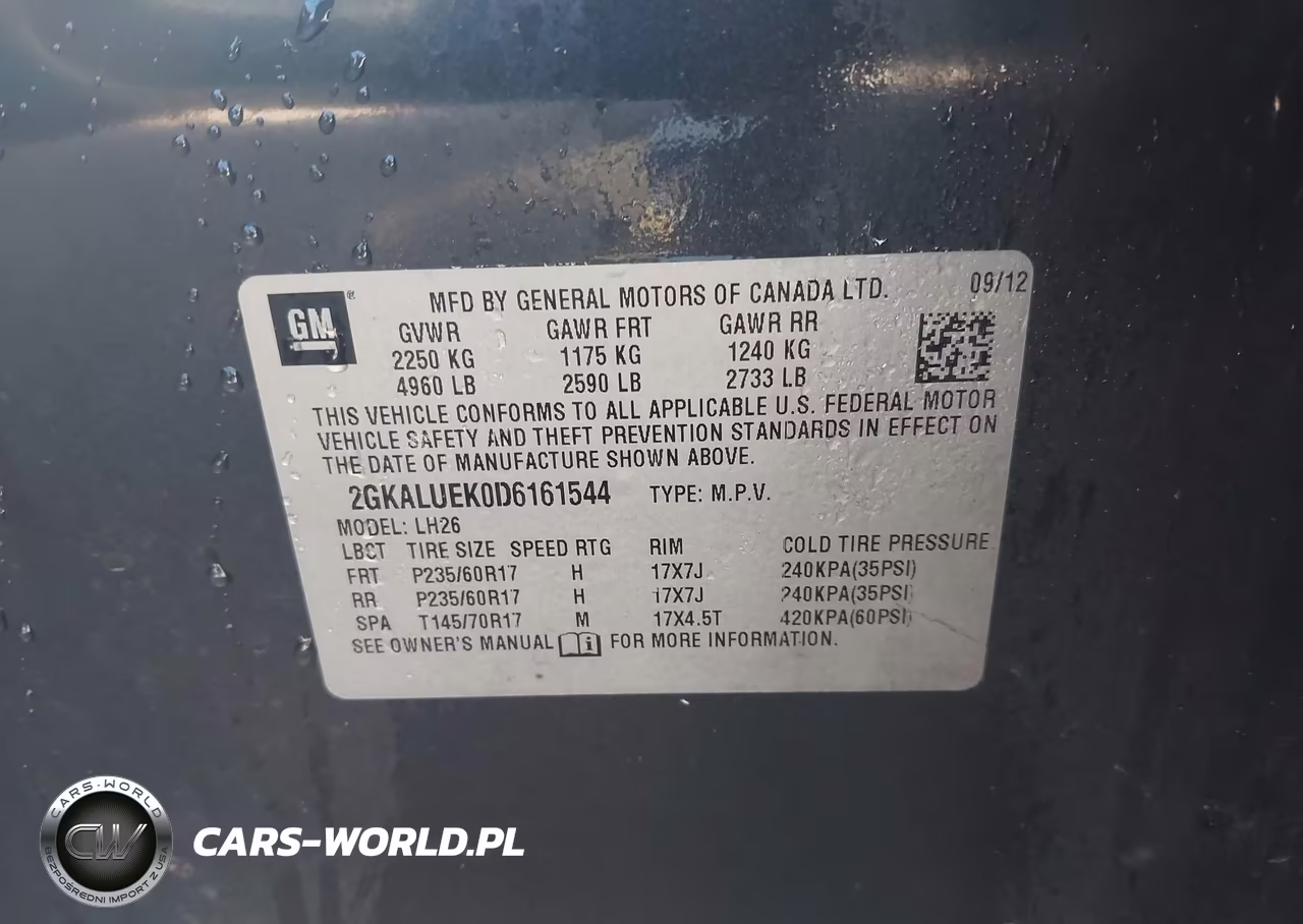 2013 GMC Terrain Slt-1 VIN:2GKALUEK0D6161544 - 9