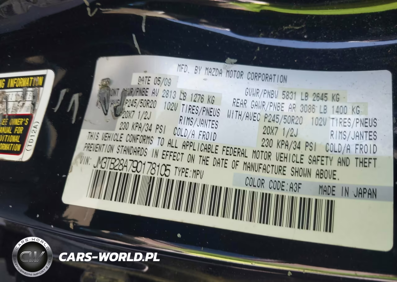2009 Mazda Cx-9 Grand Touring VIN:JM3TB28A790178105 - 9