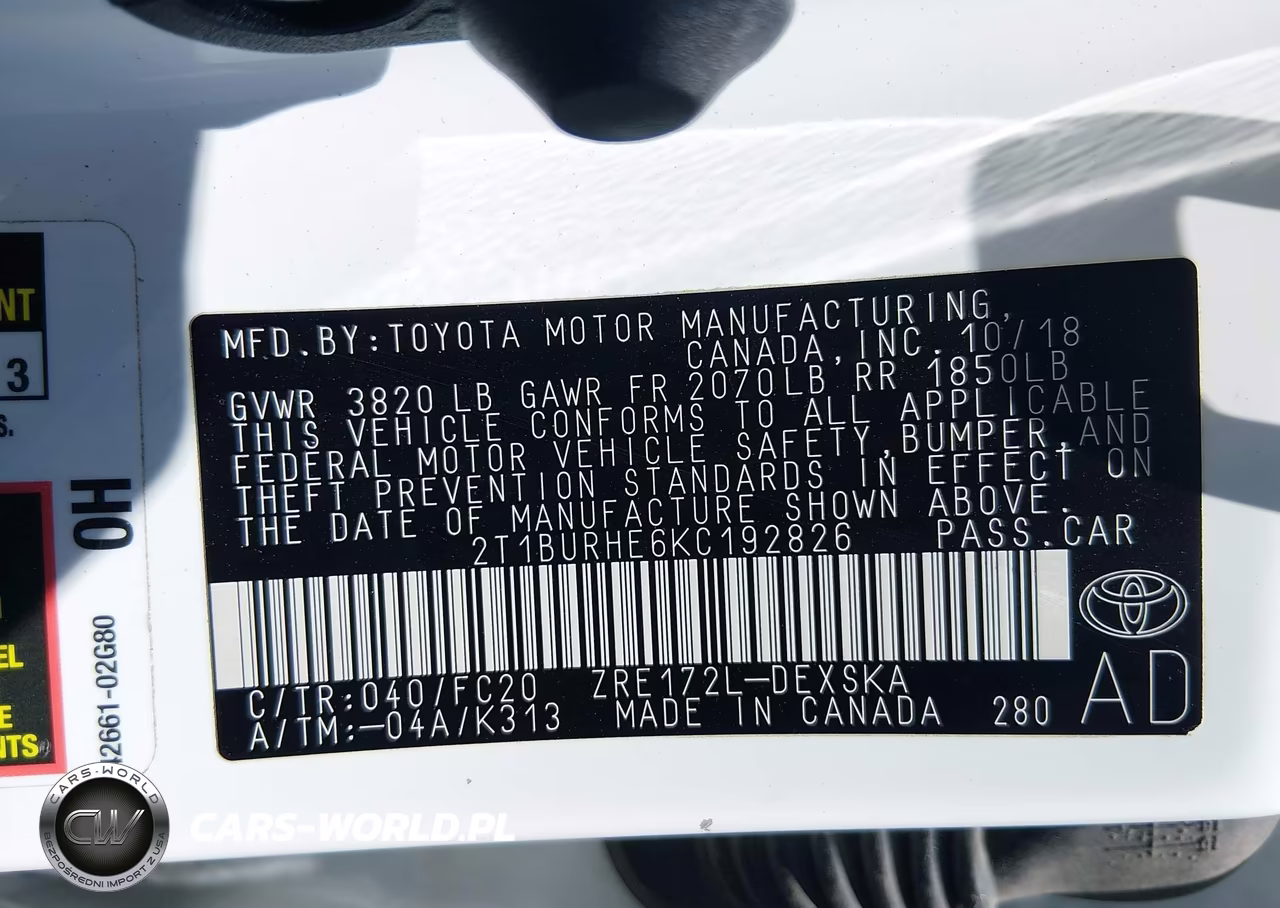 2019 Toyota Corolla Se VIN:2T1BURHE6KC192826 - 9