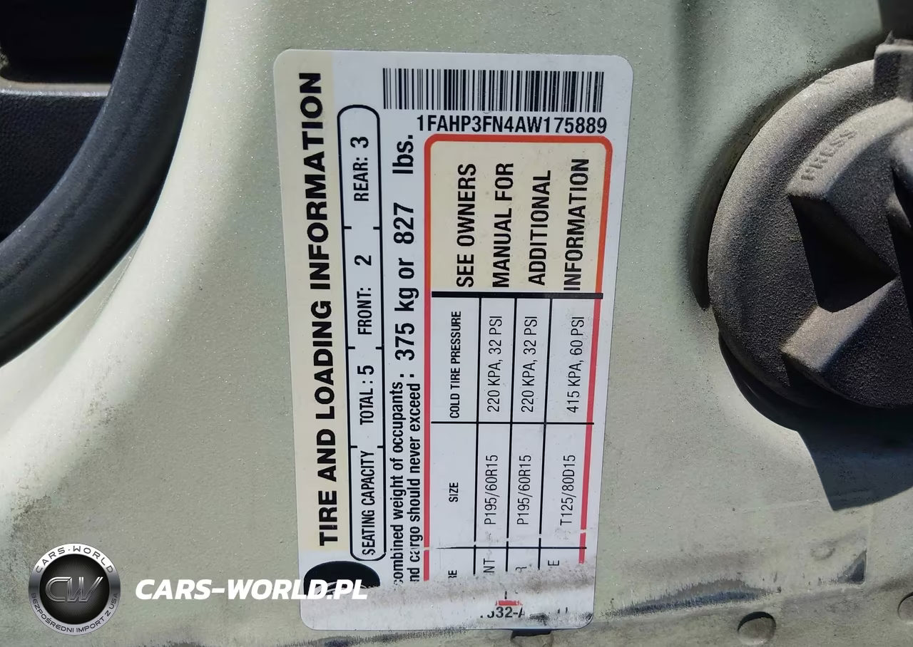 2010 Ford Focus Se VIN:1FAHP3FN4AW175889 - 9
