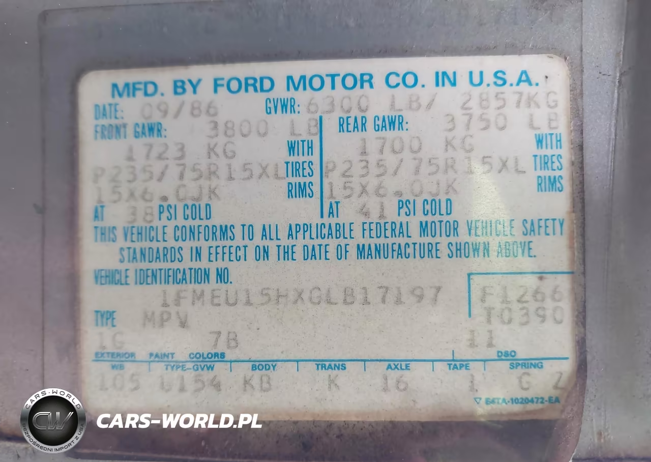 1986 Ford Bronco U100 VIN:1FMEU15HXGLB17197 - 9