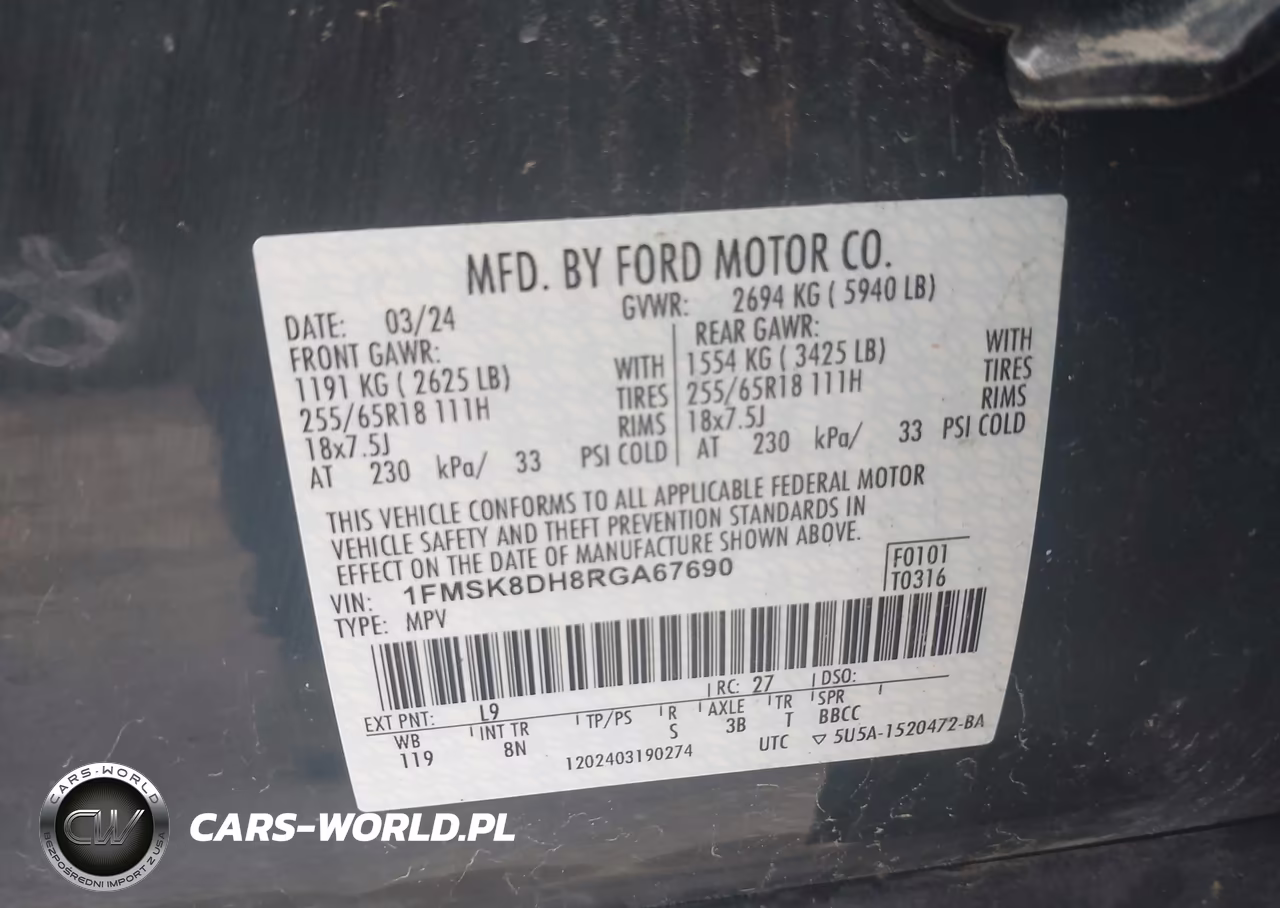2024 Ford Explorer Xlt VIN:1FMSK8DH8RGA67690 - 9