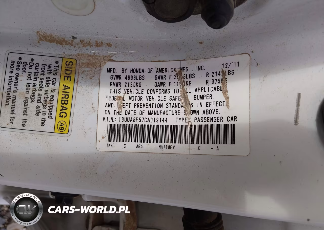 2012 Acura Tl 3.5 VIN:19UUA8F57CA019144 - 9