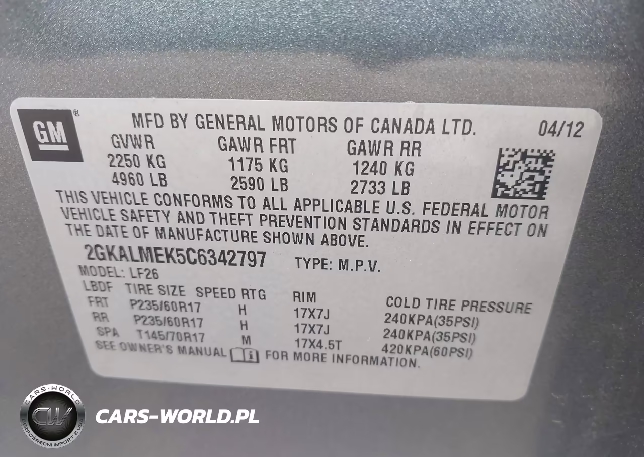 2012 GMC Terrain Sle-1 VIN:2GKALMEK5C6342797 - 9