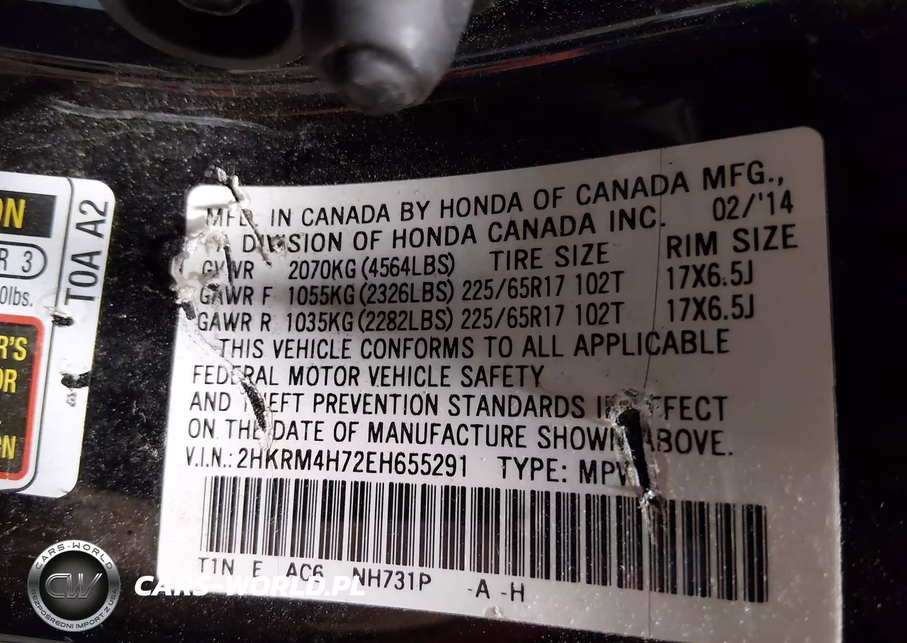 2014 Honda Cr-V Ex-L VIN:2HKRM4H72EH655291 - 9