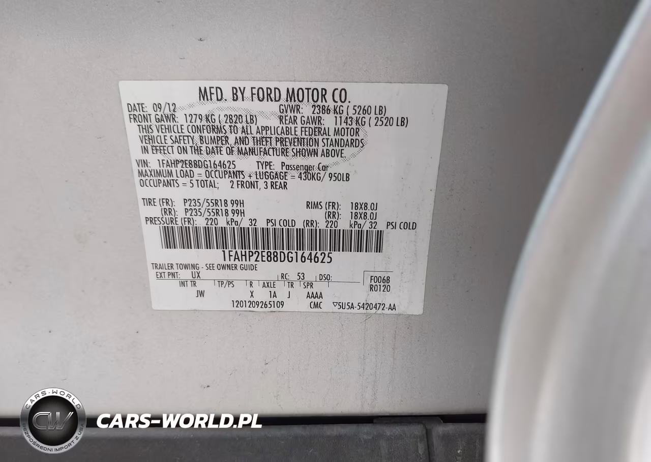 2013 Ford Taurus Sel VIN:1FAHP2E88DG164625 - 9