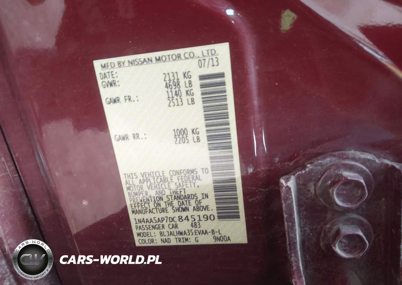 2013 Nissan Maxima 3.5 Sv VIN:1N4AA5AP7DC845190 - 9