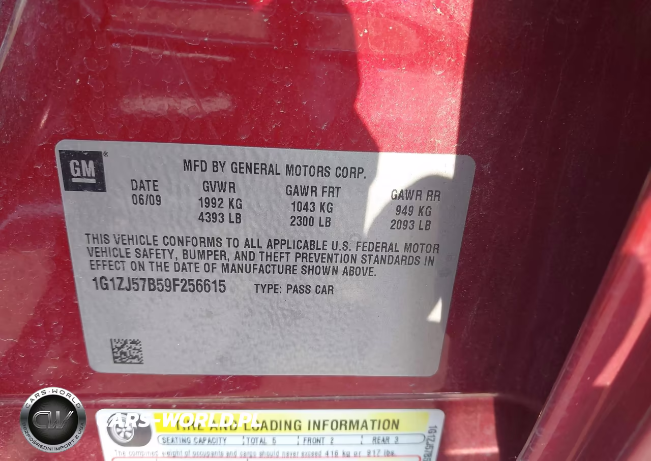 2009 Chevrolet Malibu Lt VIN:1G1ZJ57B59F256615 - 9