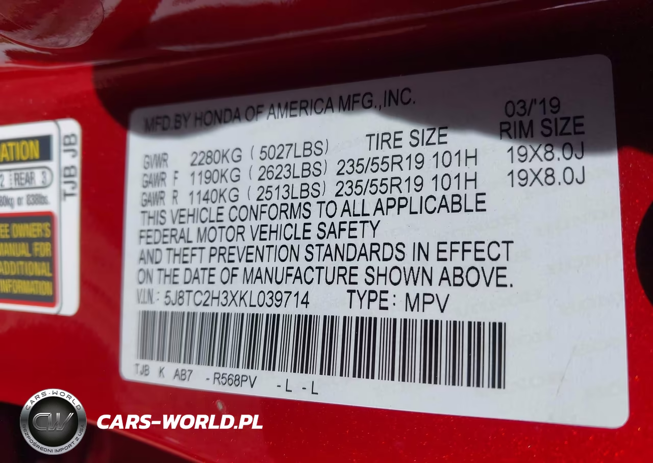 2019 Acura Rdx Standard VIN:5J8TC2H3XKL039714 - 9