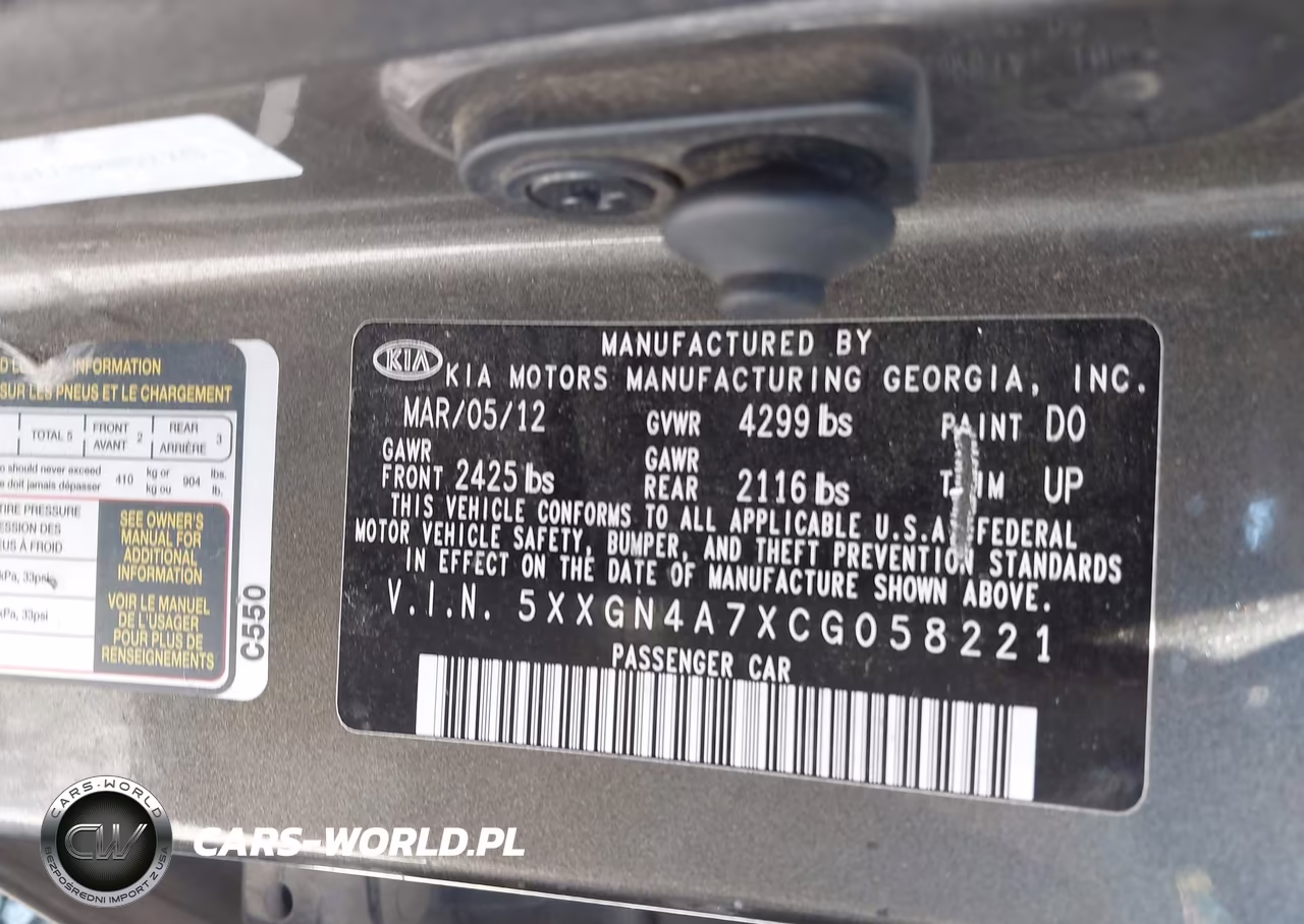 2012 Kia Optima Ex VIN:5XXGN4A7XCG058221 - 9