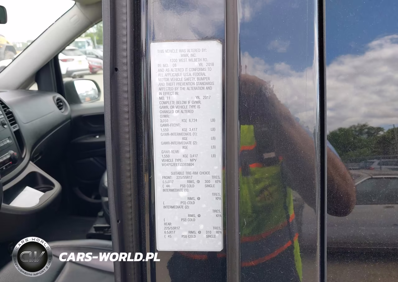2018 Mercedes-Benz Metris VIN:WD4PG2EE7J3393804 - 9