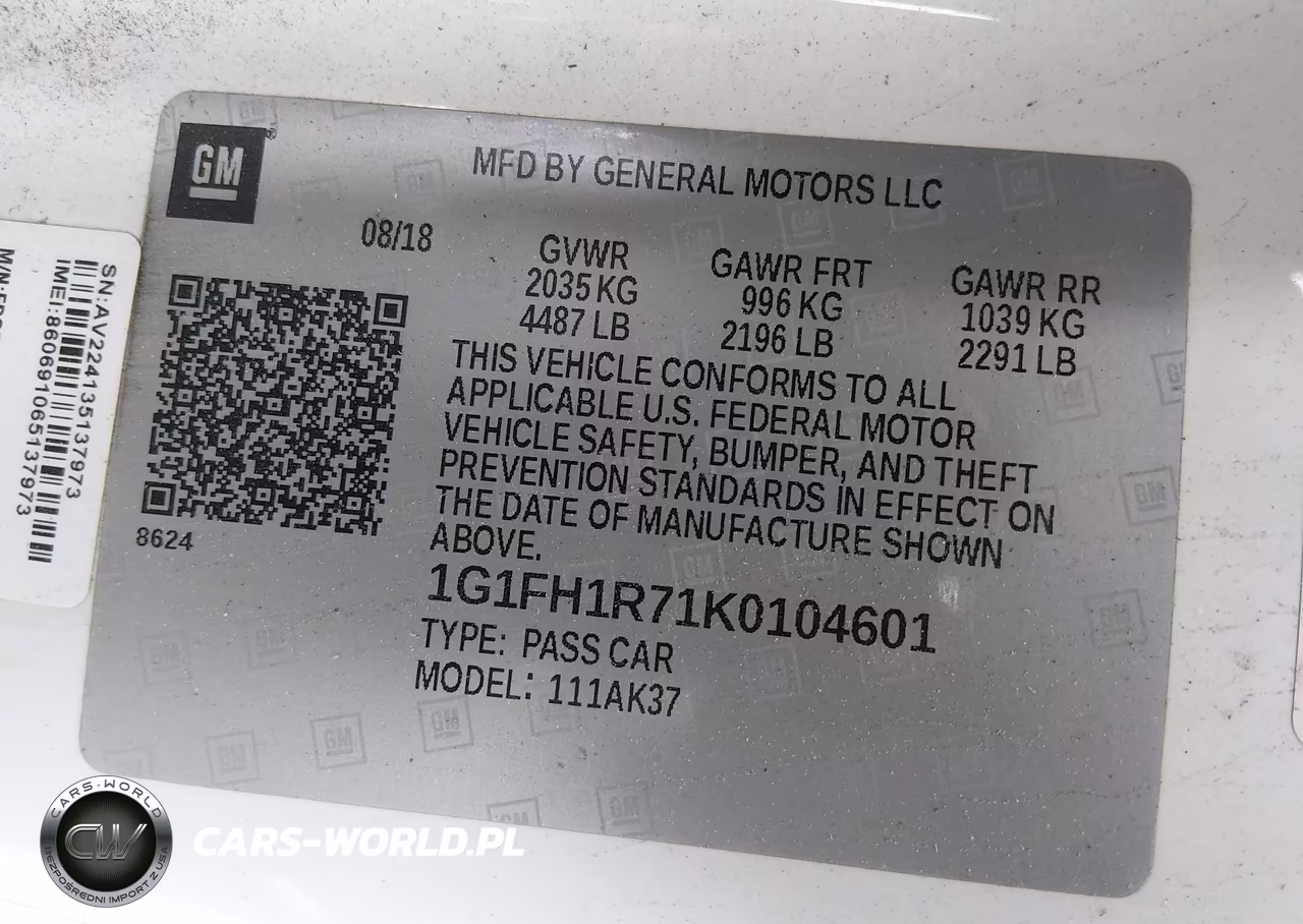 2019 Chevrolet Camaro 2Ss VIN:1G1FH1R71K0104601 - 9