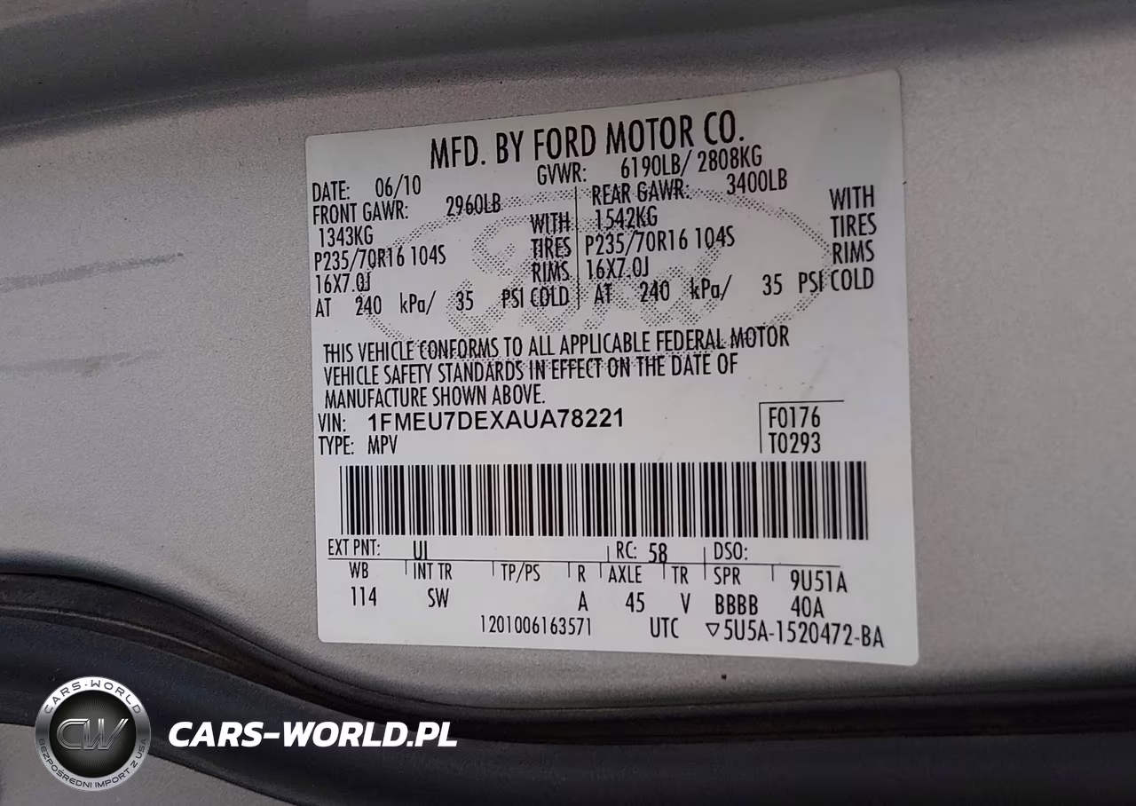 2010 Ford Explorer Xlt VIN:1FMEU7DEXAUA78221 - 9