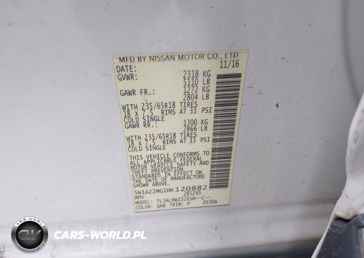 2017 Nissan Murano Sl VIN:5N1AZ2MG1HN120882 - 9