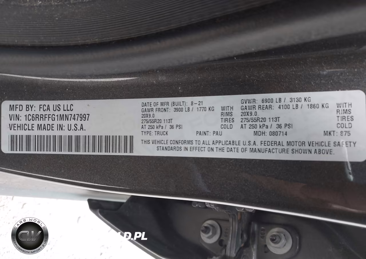2021 Ram 1500 Big Horn 4X4 5'7 Box VIN:1C6RRFFG1MN747997 - 9