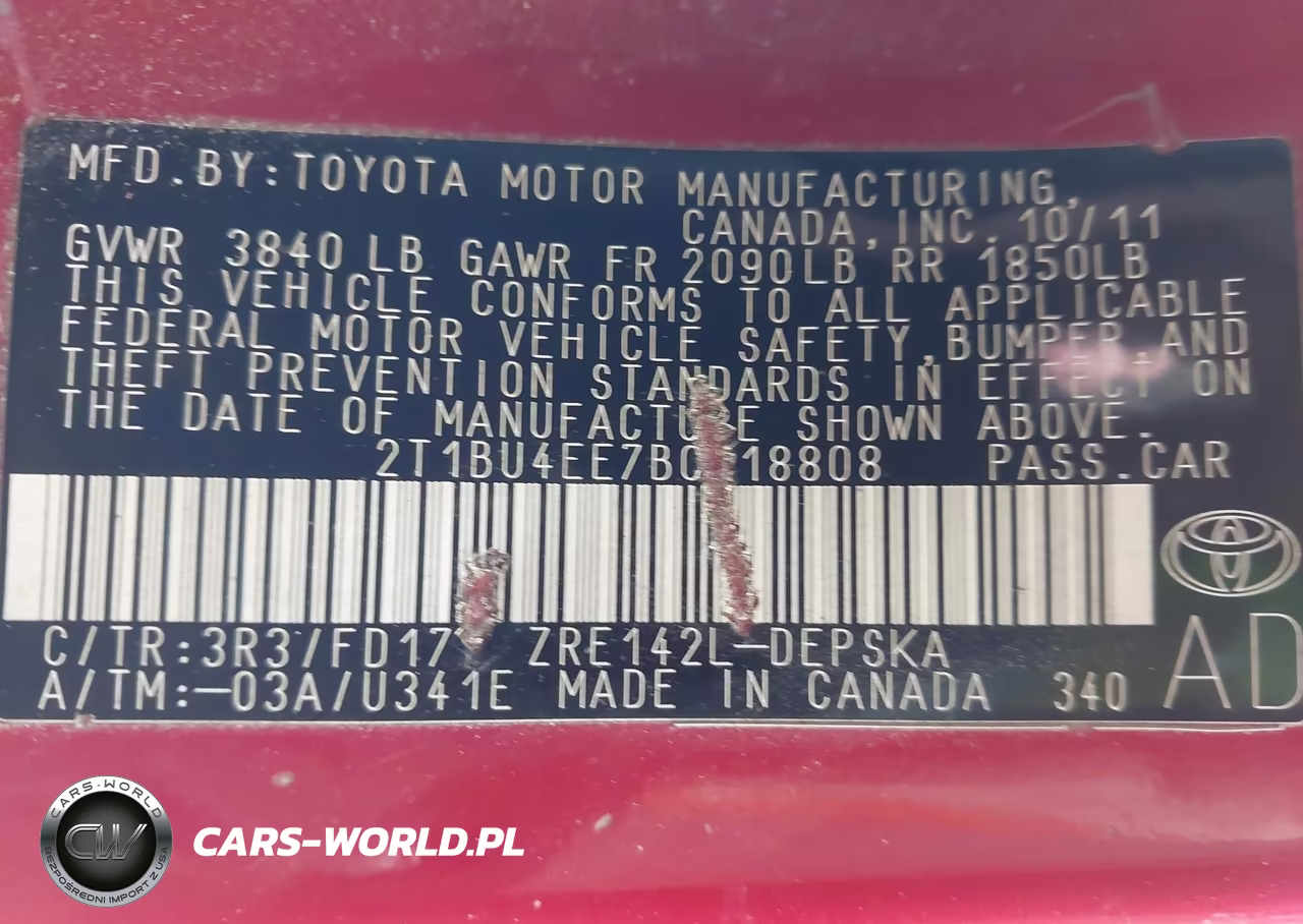 2011 Toyota Corolla S VIN:2T1BU4EE7BC718808 - 9