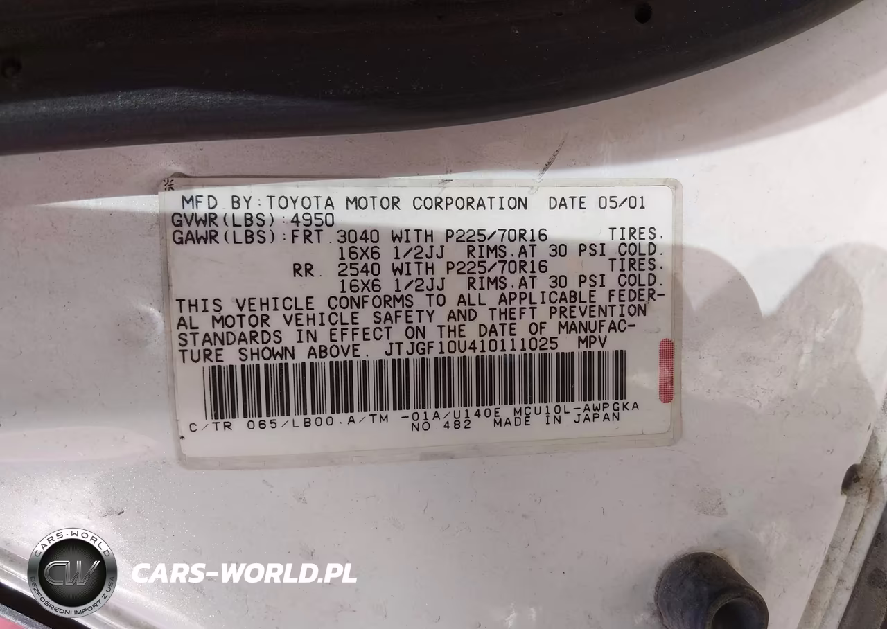 2001 Lexus Rx 300 VIN:JTJGF10U410111025 - 9