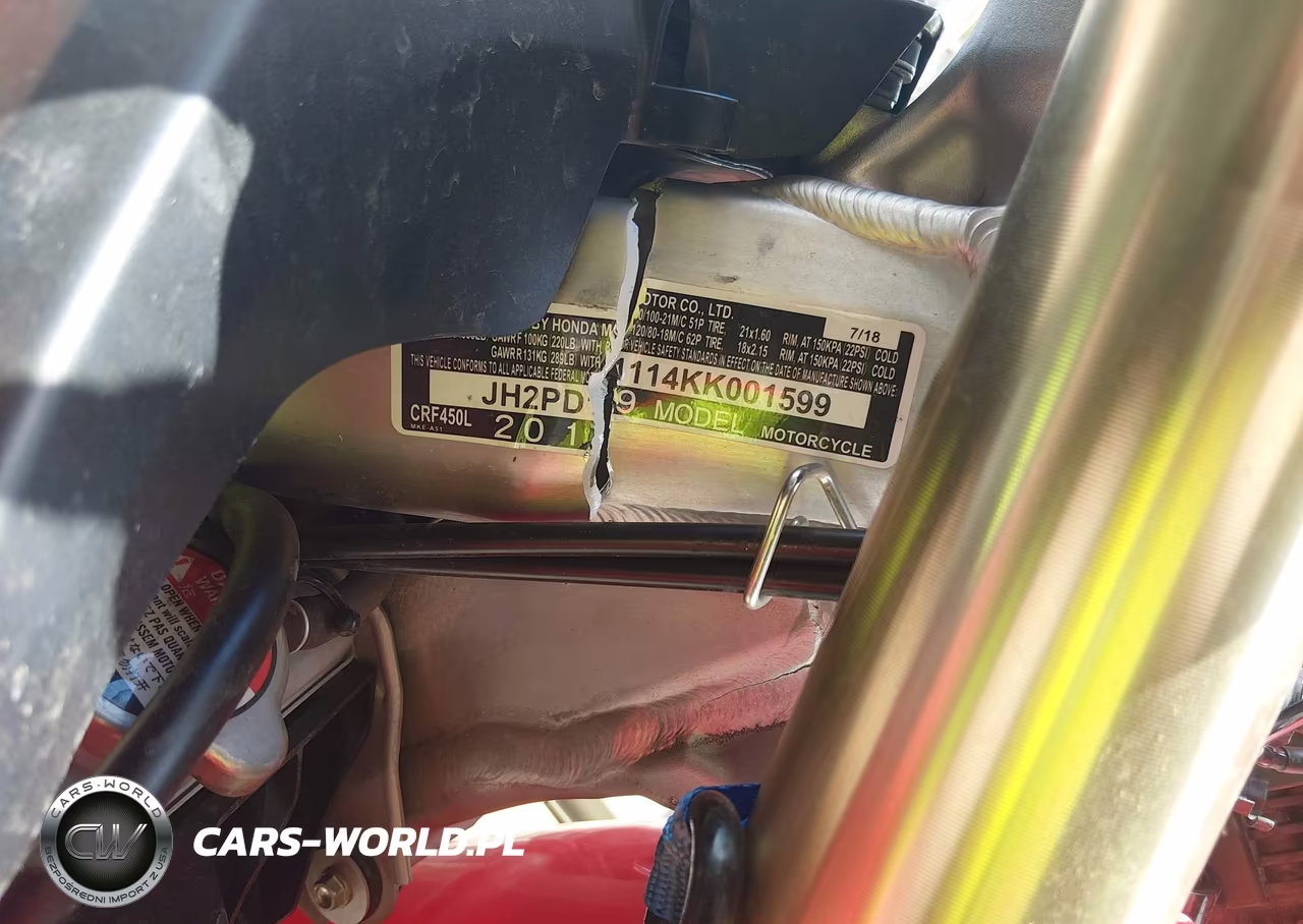 2019 Honda Crf450 L VIN:JH2PD1114KK001599 - 10