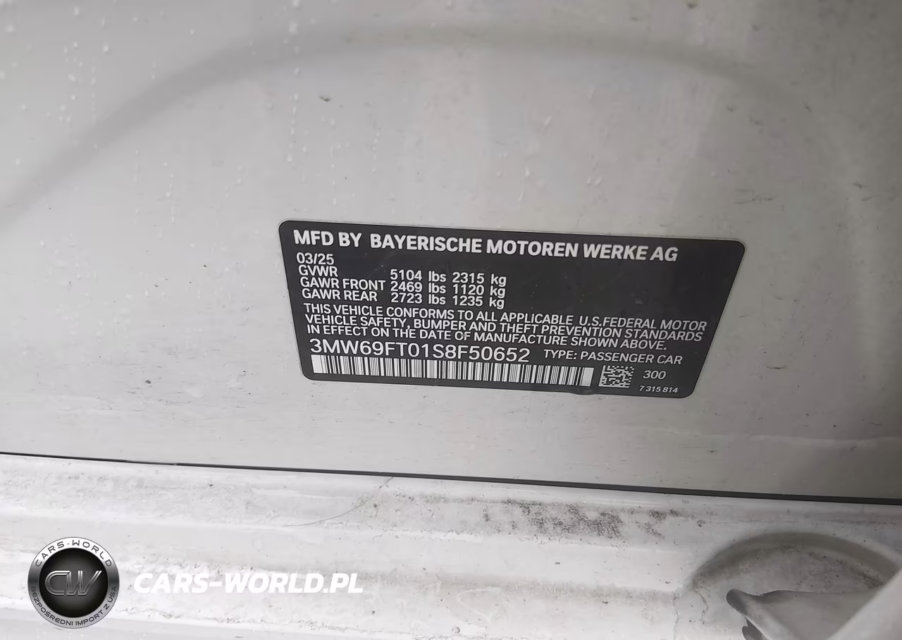 2025 BMW M340I xDrive VIN:3MW69FT01S8F50652 - 9