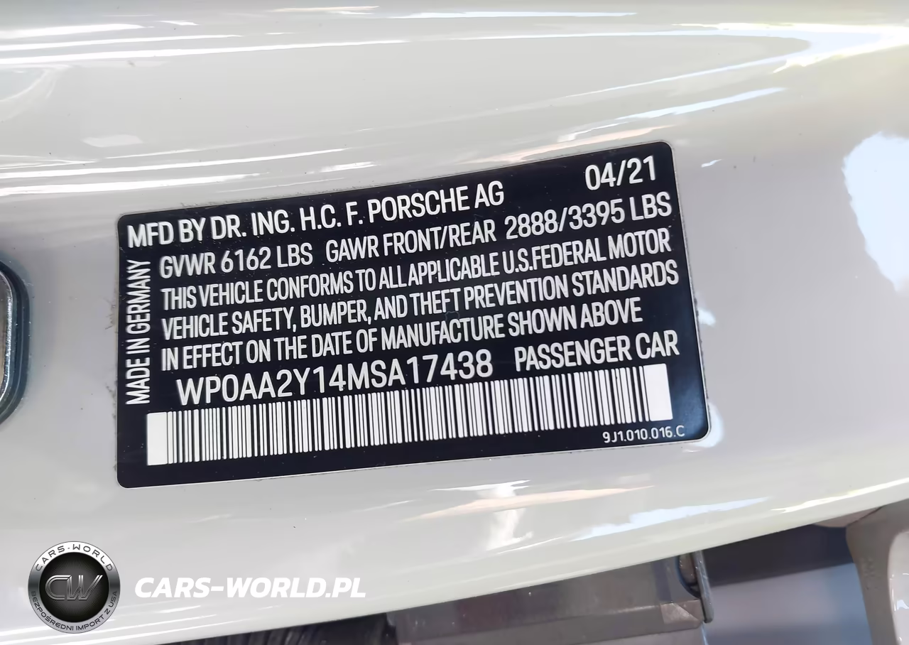 2021 Porsche Taycan VIN:WP0AA2Y14MSA17438 - 9
