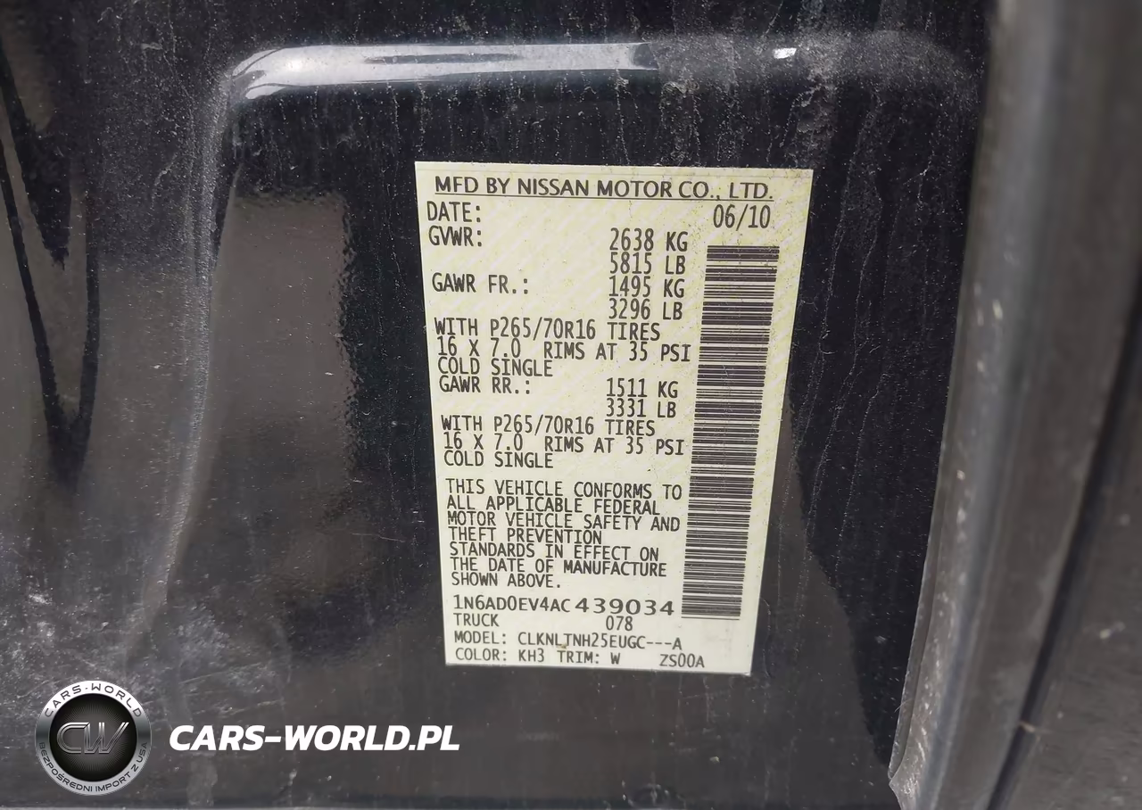 2010 Nissan Frontier Se VIN:1N6AD0EV4AC439034 - 9