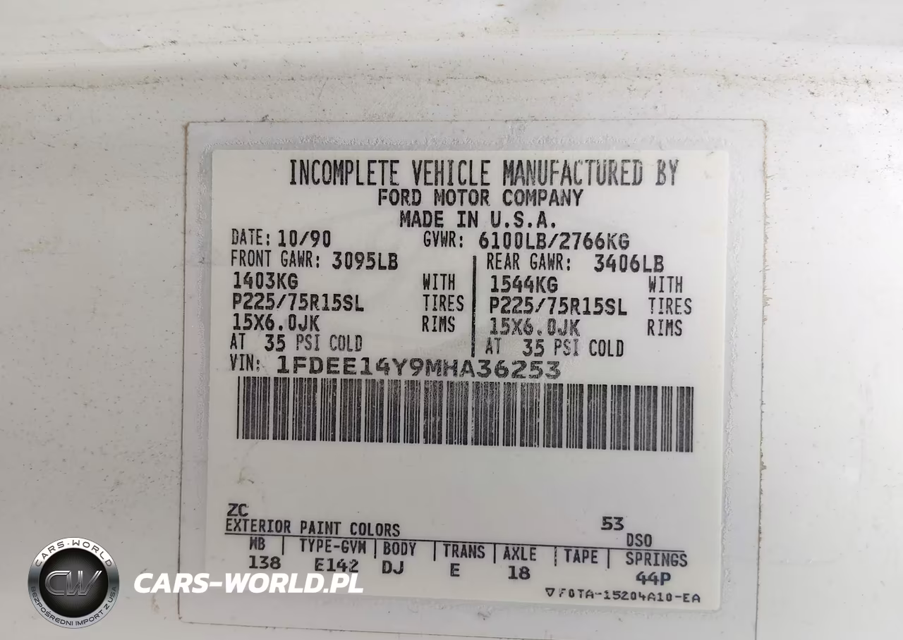 1991 Ford Econoline E150 Van VIN:1FDEE14Y9MHA36253 - 9
