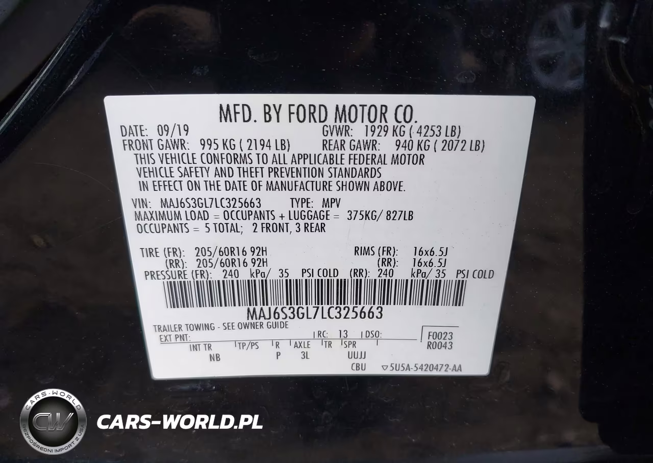 2020 Ford Ecosport Se VIN:MAJ6S3GL7LC325663 - 9