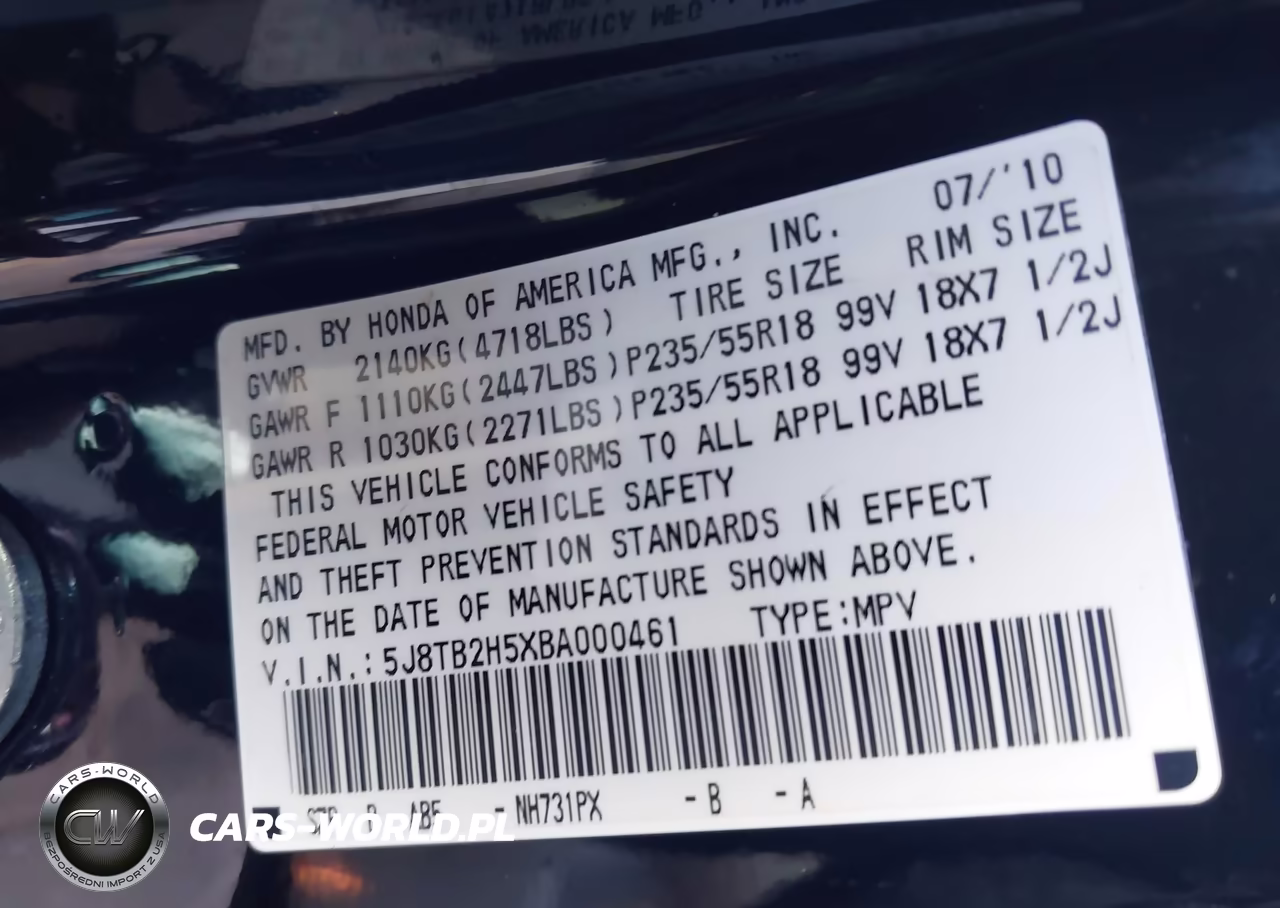 2011 Acura Rdx VIN:5J8TB2H5XBA000461 - 9